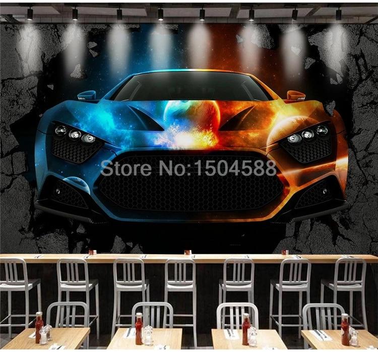 Awesome Multicolor Sports Car Wallpaper Mural, Custom Sizes Available Household-Wallpaper Maughon's 