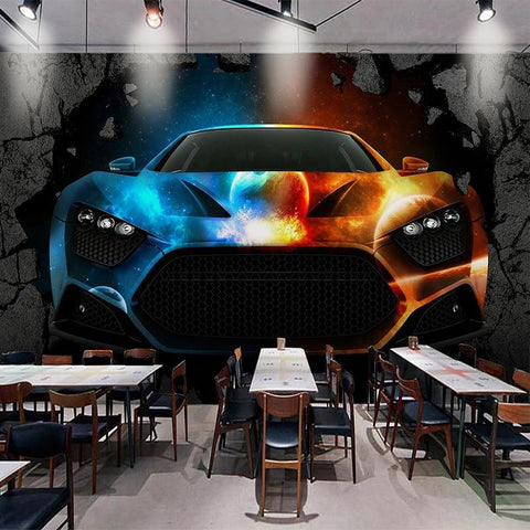Image of Awesome Multicolor Sports Car Wallpaper Mural, Custom Sizes Available Household-Wallpaper Maughon's 