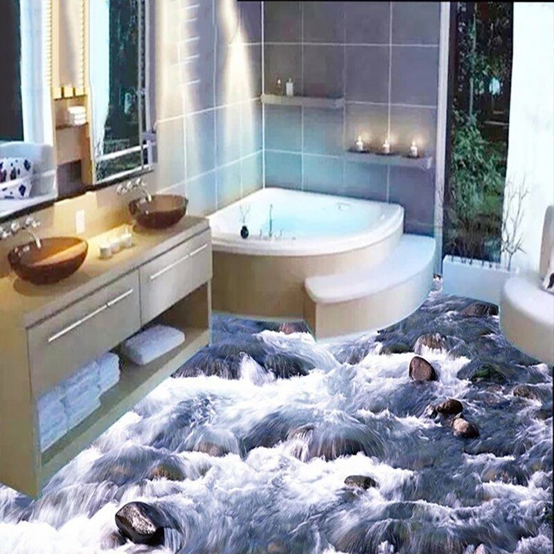 Awesome River Rapids Floor Mural, Custom Sizes Available Floor Murals Maughon's 