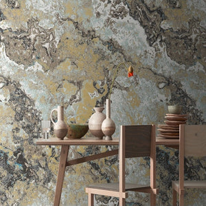 Awesome Tan and Brown Marble Wallpaper Mural, Custom Sizes Available