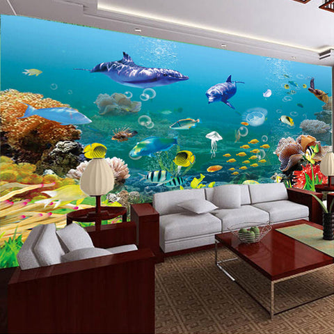Image of Awesome Underwater World of Marine Life Wallpaper Mural, Custom Sizes Available Wall Murals Maughon's 