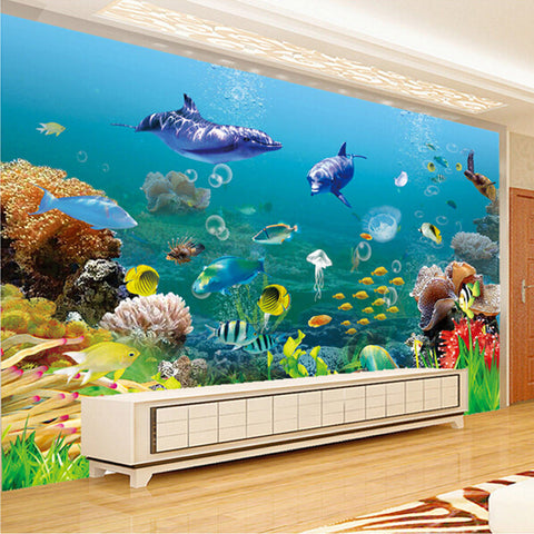 Image of Awesome Underwater World of Marine Life Wallpaper Mural, Custom Sizes Available Wall Murals Maughon's 