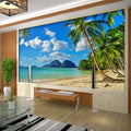 Beach Coconut Trees Wallpaper Mural, Custom Sizes Available Wall Murals Maughon's 