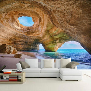 Beach Reef Cave Wallpaper Mural, Custom Sizes Available Household-Wallpaper Maughon's 