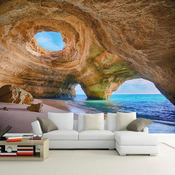 Beach Reef Cave Wallpaper Mural, Custom Sizes Available – Maughon's