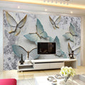 Beautiful Blue Pastel Butterflies Wallpaper Mural, Custom Sizes Available Maughon's 