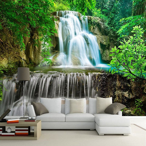Image of Beautiful Cascading Waterfalls Wallpaper Mural, Custom Sizes Available Wall Murals Maughon's 