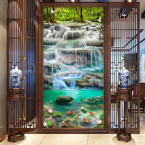 Beautiful Cascading Waterfalls Wallpaper Mural, Custom Sizes Available