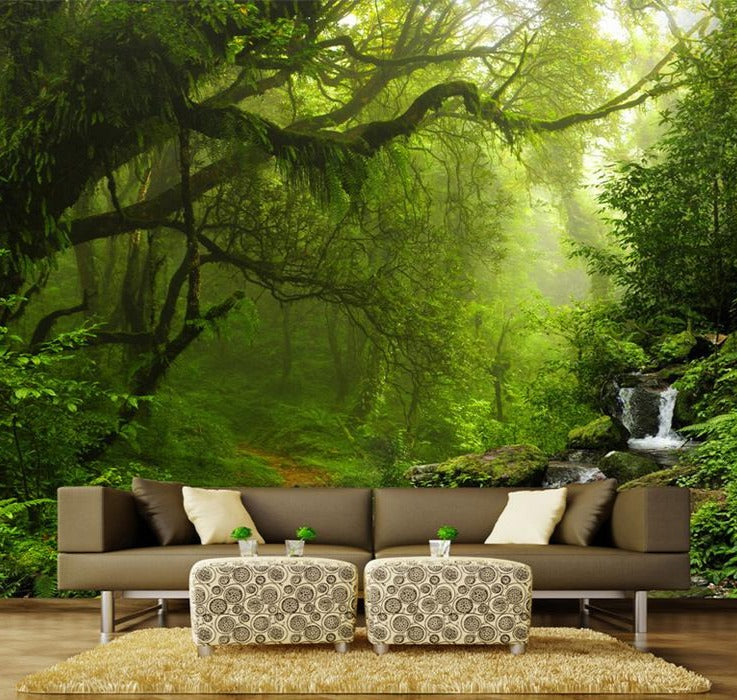 Beautiful Forest and Stream Wallpaper Mural, Custom Sizes Available Household-Wallpaper Maughon's 