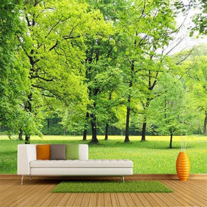 Beautiful Grassy Meadow With Trees Wallpaper Mural, Custom Sizes Available Household-Wallpaper Maughon's 