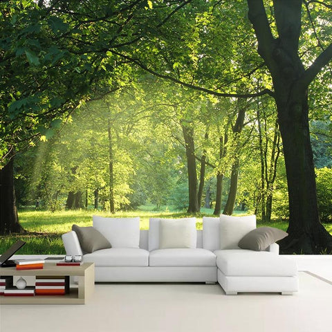 Image of Beautiful Green Meadow and Trees Wallpaper Mural, Custom Sizes Available Wall Murals Maughon's 