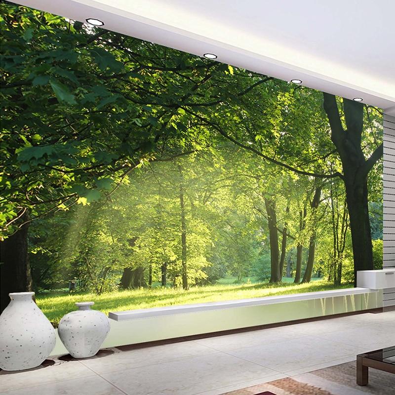 Beautiful Green Meadow and Trees Wallpaper Mural, Custom Sizes Available Wall Murals Maughon's 