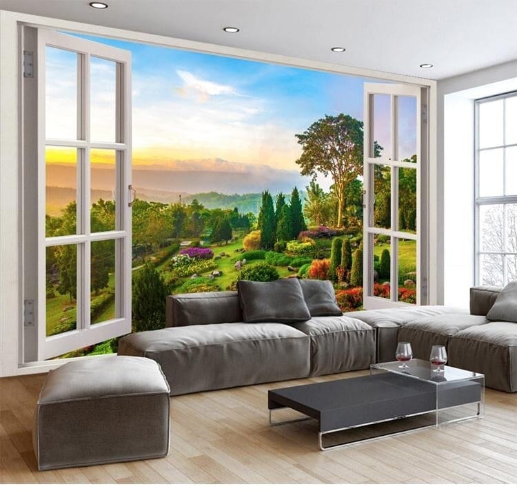 Beautiful Idyllic Landscape Wallpaper Mural, Custom Sizes Available Wall Murals Maughon's 