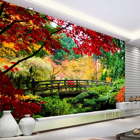 Image of Beautiful Lush Autumn Garden Wallpaper Mural, Custom Sizes Available Maughon's 