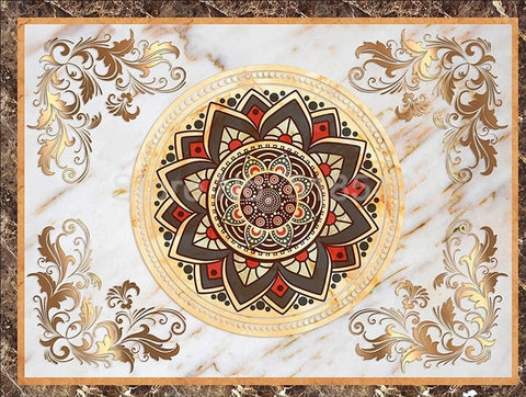 Image of Beautiful Marble Medallion Floor Mural, Custom Sizes Available Floor Murals Maughon's 