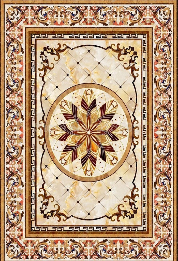 Beautiful Medallion Rug Self Adhesive Floor Mural, Custom Sizes Available Household-Wallpaper-Floor Maughon's 