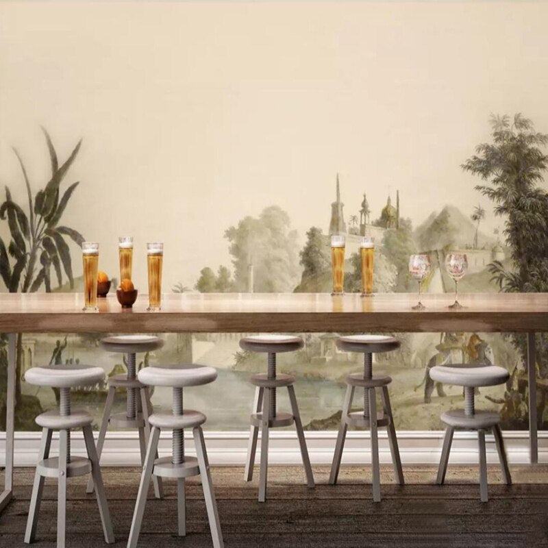 Beautiful Pastoral Scene of India Wallpaper Mural, Custom Sizes Availble Wall Murals Maughon's 