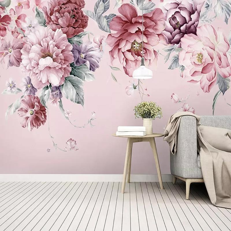 Beautiful Peonies Flowers Wallpaper Mural, Custom Sizes Available Household-Wallpaper Maughon's 