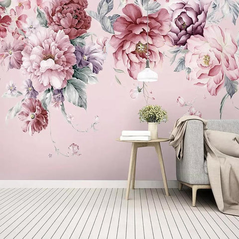 Image of Beautiful Peonies Flowers Wallpaper Mural, Custom Sizes Available Household-Wallpaper Maughon's 