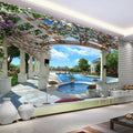Beautiful Poolside Trellis Wallpaper Mural, Custom Sizes Available Wall Murals Maughon's 