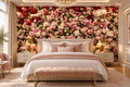 Beautiful Rose Covered Wall Botanical Wallpaper Mural, Custom Sizes Available Household-Wallpaper Maughon's 