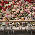 Beautiful Rose Covered Wall Botanical Wallpaper Mural, Custom Sizes Available Household-Wallpaper Maughon's 