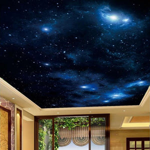 Beautiful Starry Sky Ceiling Wallpaper Mural, Custom Sizes Available