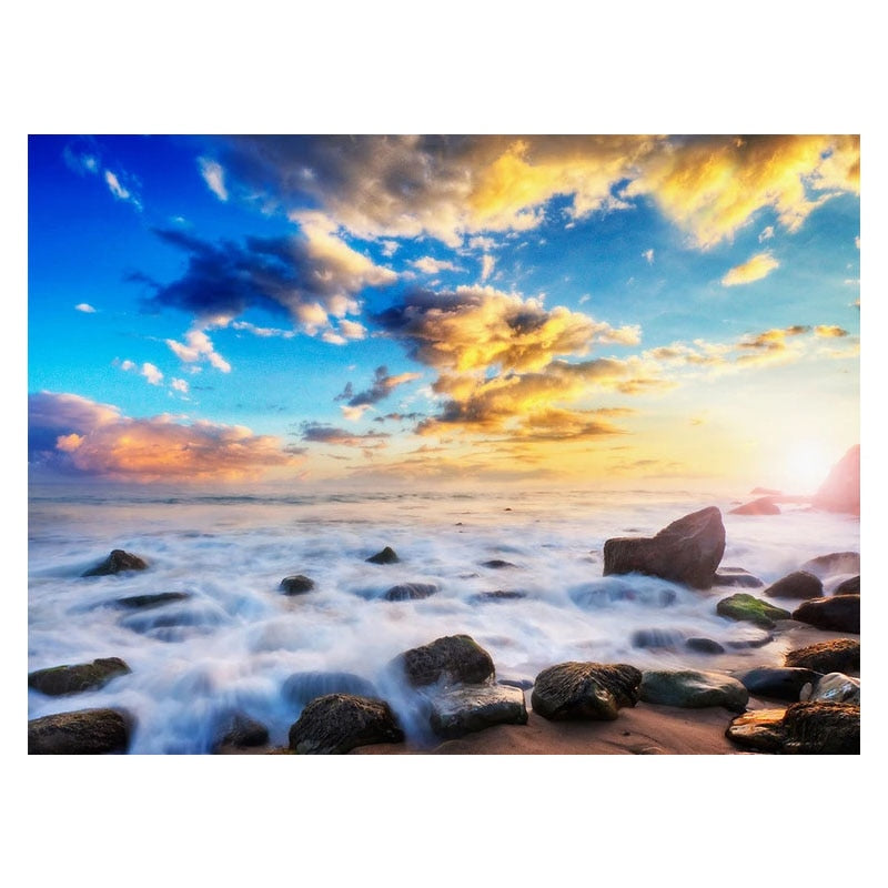 Beautiful Sunrise Over Beach Bathroom Mural, Custom Sizes Available Wall Murals Maughon's 