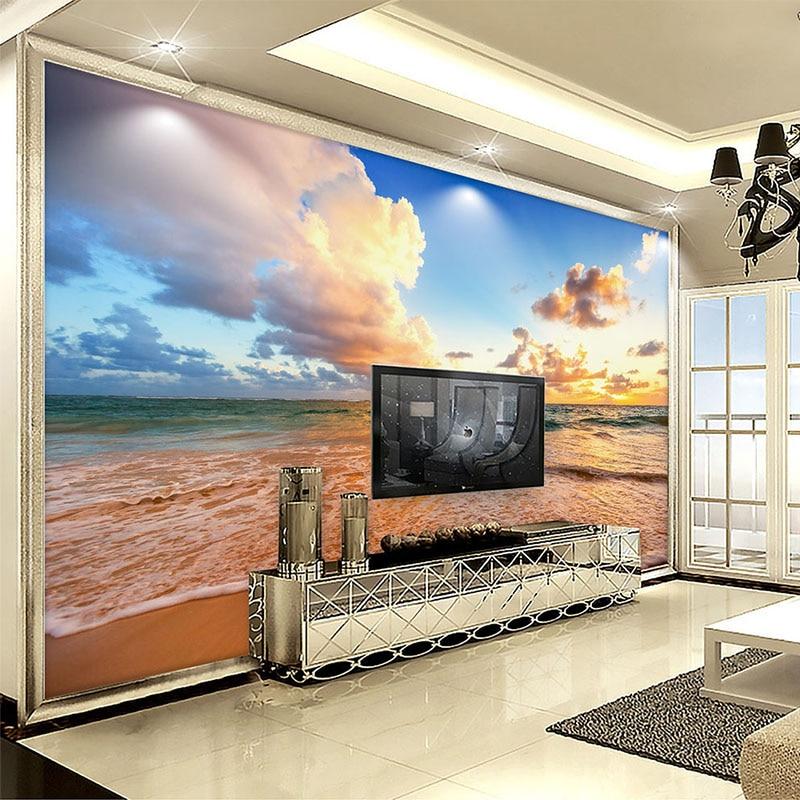 Beautiful Sunset On the Beach Wallpaper Mural, Custom Sizes Available Household-Wallpaper Maughon's 