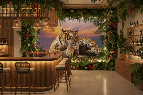 Image of Beautiful Tiger Wallpaper Mural, Custom Sizes Available Household-Wallpaper Maughon's 