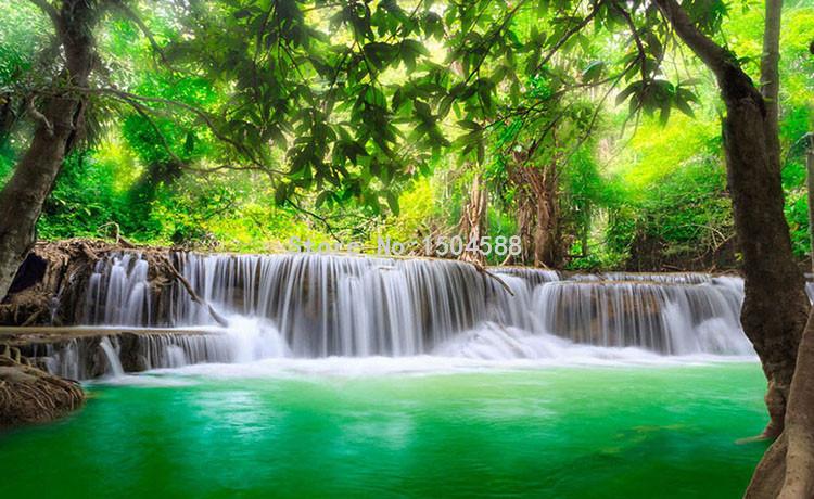 Beautiful Waterfall In Nature Wallpaper Mural, Custom Sizes Available Maughon's 