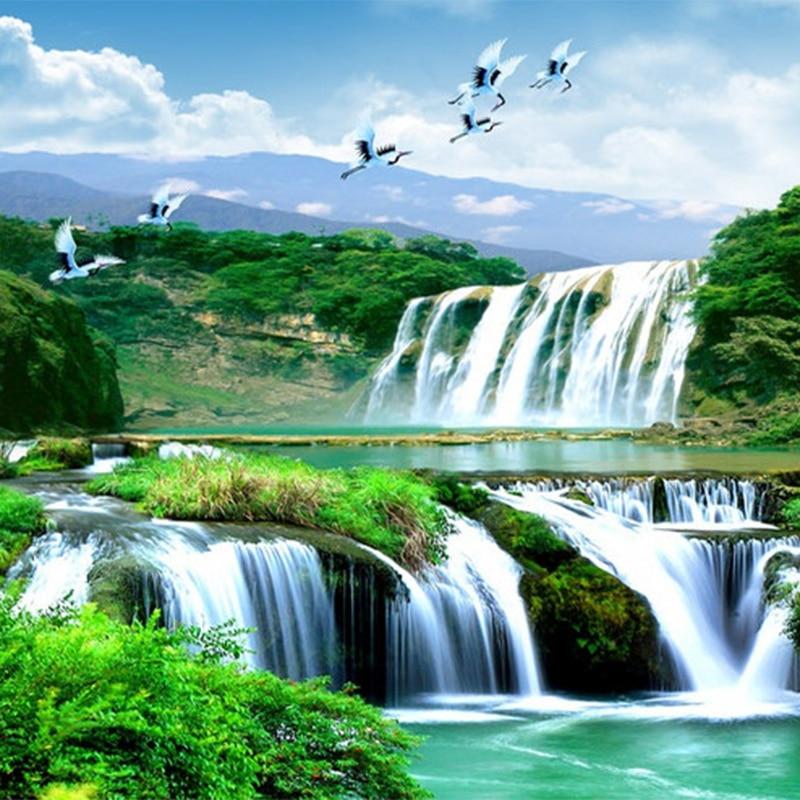Beautiful Waterfalls Wallpaper Mural, Custom Sizes Available Household-Wallpaper Maughon's 