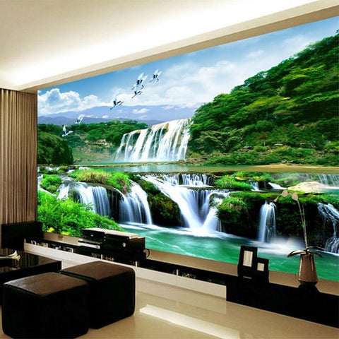Image of Beautiful Waterfalls Wallpaper Mural, Custom Sizes Available Household-Wallpaper Maughon's 