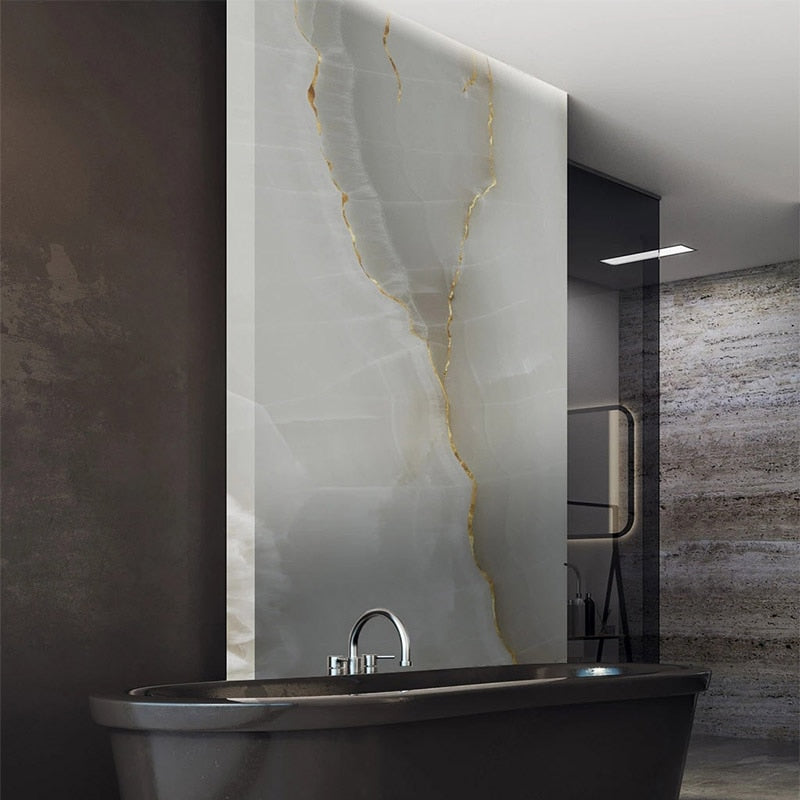 Beautiful White Marble With Gold Vein Vertical Wallpaper Mural Wall Murals Maughon's 