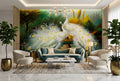 Beautiful White Peacocks Wallpaper Mural, Custom Sizes Available Wall Murals Maughon's 