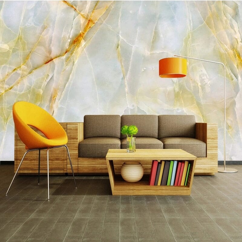 Beautiful Yellow Veined Marble Wallpaper Mural, Custom Sizes Available Wall Murals Maughon's 