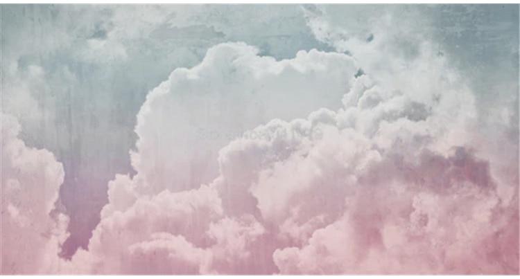Billowing Pastel Clouds Wallpaper Mural, Custom Sizes Available Wall Murals Maughon's 