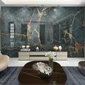 Black and Gold Marble Wallpaper Mural, Custom Sizes Available Wall Murals Maughon's 