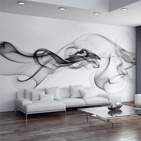 Image of Black And White Smoke Wallpaper Mural, Custom Sizes Available Household-Wallpaper Maughon's 