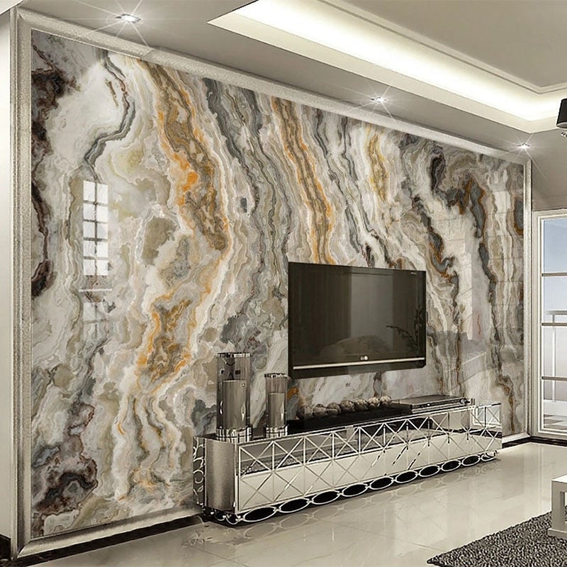 Black , Gray and Brown Marble Wallpaper Mural, Custom Sizes Available Wall Murals Maughon's 