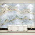 Blue and Gold Marble Wallpaper Mural, Custom Sizes Available Household-Wallpaper Maughon's 