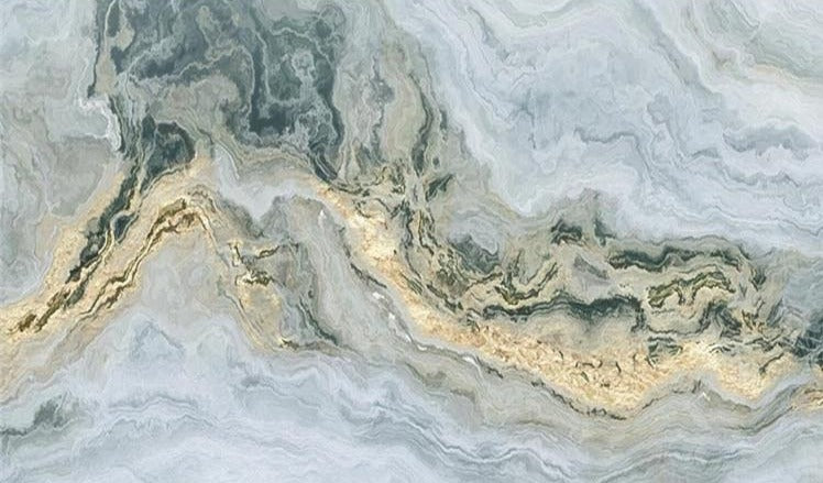 Blue and Gold Marble Wallpaper Mural, Custom Sizes Available Household-Wallpaper Maughon's 