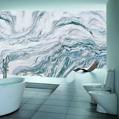Image of Blue and White Self Adhesive Marble Wallpaper Bathroom Mural, Custom Sizes Available Wall Murals Maughon's 