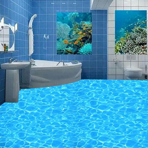 Blue Crystal Sparkling Water Self Adhesive Floor Mural, Custom Sizes Available Household-Wallpaper-Floor Maughon's 
