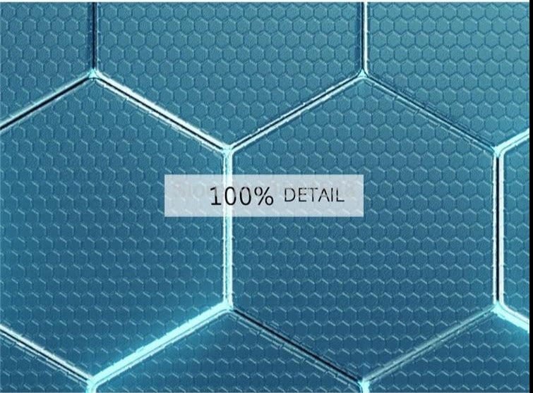 Blue Geometric Hexagon Wallpaper Mural, Custom Sizes Available Household-Wallpaper Maughon's 