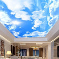 Blue Sky and White Clouds Wallpaper Mural, Custom Sizes Available Maughon's 