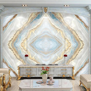 Blue, Tan and White Butterfly Marble Wallpaper Mural, Custom Sizes Available Wall Murals Maughon's 