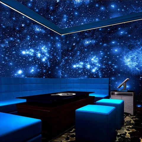 Image of Blue Universe, Shinning Stars Wallpaper Mural, Custom Sizes Available Maughon's 