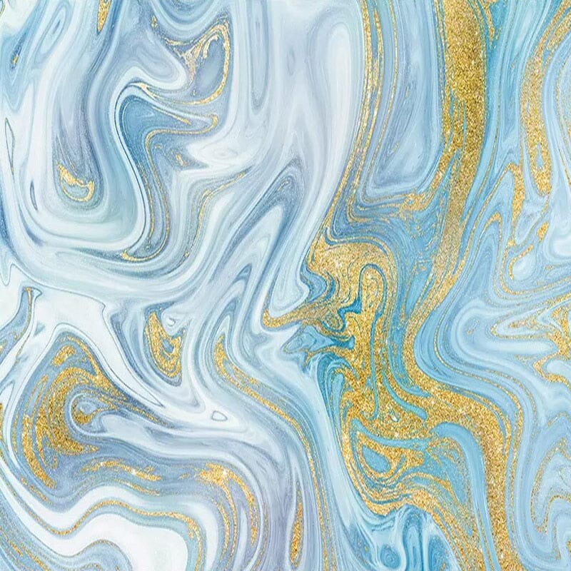 Blue, White and Gold Swirl Marble Wallpaper Mural, Custom Sizes Available Wall Murals Maughon's 
