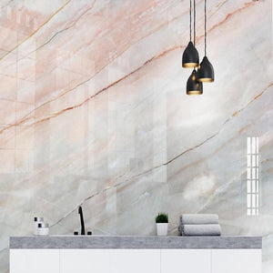 Blue/Gray/Sienna Marble Wallpaper Mural, Custom Sizes Available